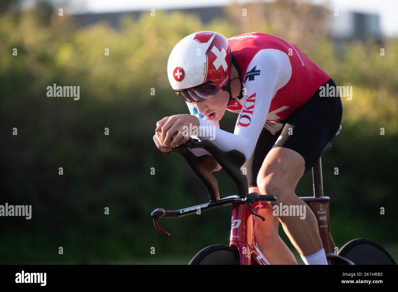 Stefan Kung della Svizzera, medaglia d'argento durante il cronometro degli  uomini d'élite ai Campionati mondiali di ciclismo su strada UCI 2022,  Wollongong, Australia Foto stock - Alamy