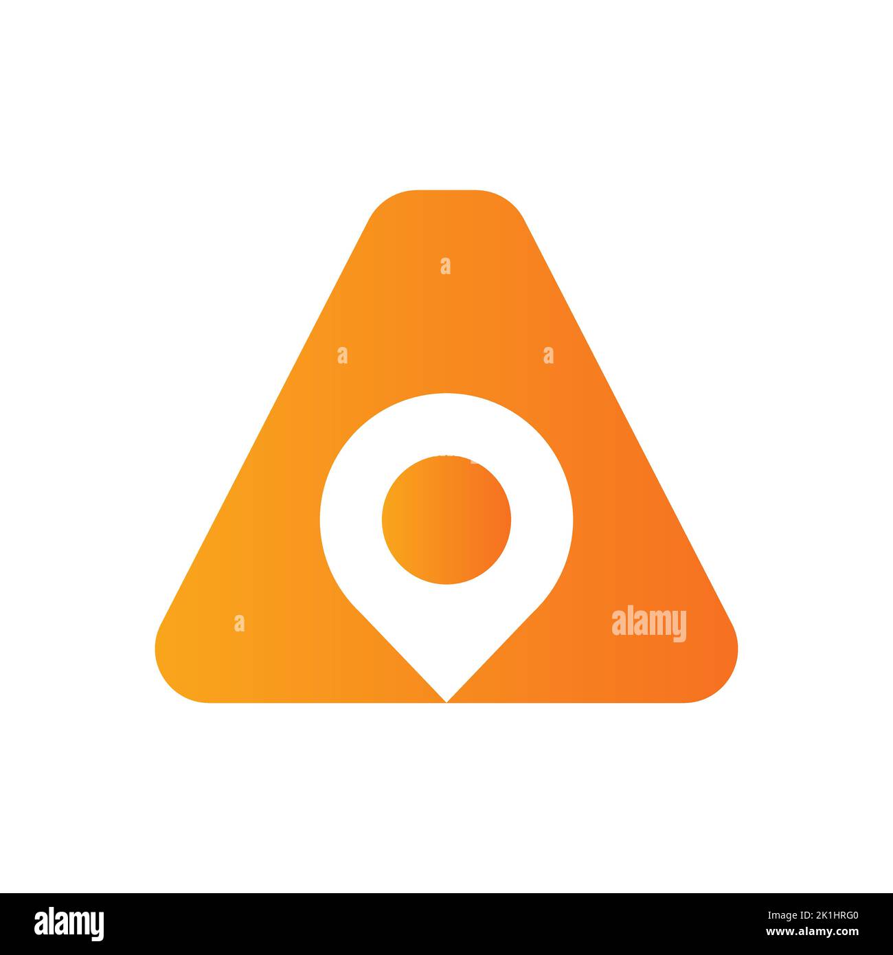 Lettera A posizione Logo Design Sign. Concetto di icona di posizione con alfabeto per modello vettoriale simbolo di direzione della strada Illustrazione Vettoriale