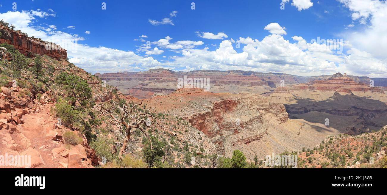 Vista panoramica aerea del South Kaibab Trail, Grand Canyon, USA Foto Stock