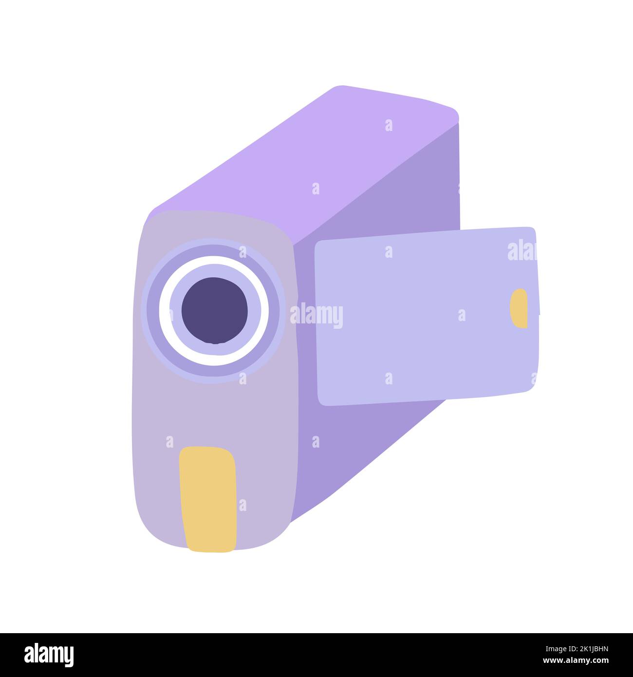 Illustrazione isolata del clipart di Y2K vecchia videocamera digitale disegnata a mano Illustrazione Vettoriale