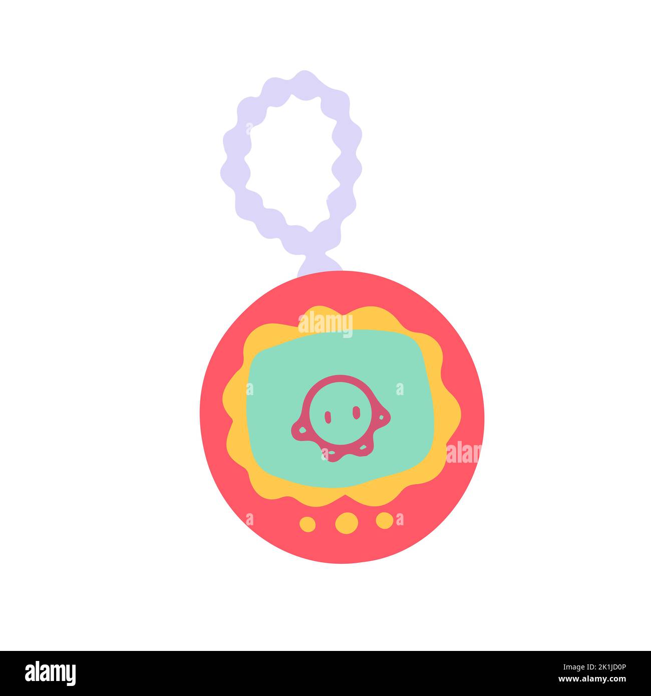 Disegno a mano carino isolato clipart illustrazione di Y2K vecchio dispositivo di gioco tascabile Illustrazione Vettoriale