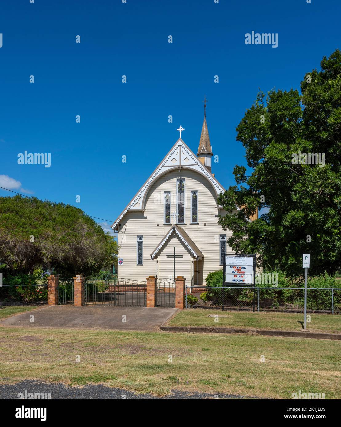 La chiesa anglicana di St Davids è una chiesa patrimonio dell'umanità, situata a 1 Church Street, Allora, Southern Downs Region, Queensland, Australia Foto Stock