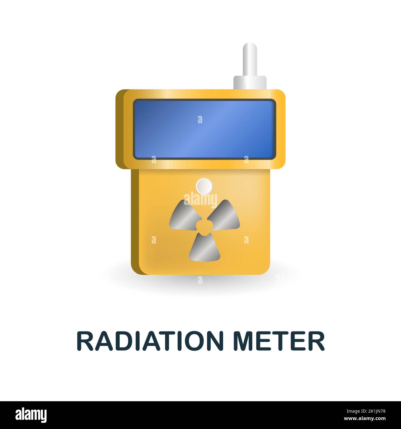 Icona del misuratore di radiazioni. 3d illustrazione della raccolta di misurazione. Creative Radiation Meter 3D icona per web design, modelli, infografiche e altro ancora Illustrazione Vettoriale