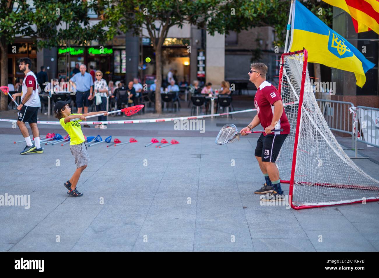 Sport Day evento di strada multi-sport in Plaza del Pilar, Saragozza, Spagna Foto Stock