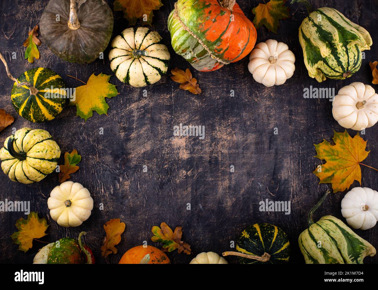 Autunno sfondo autunno autunno autunno con zucche Foto Stock