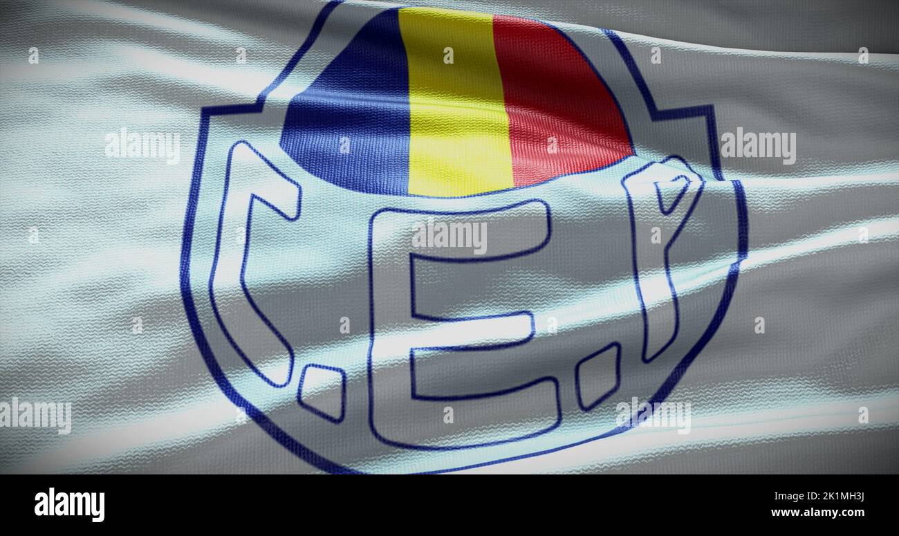 Barcellona, Spagna - 17 settembre 2022: Squadra di calcio CE Principat FC, logo della squadra di calcio. 3D illustrazione, Editoriale illustrativo. Foto Stock
