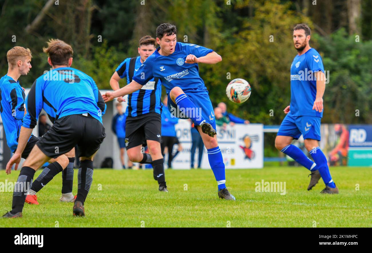 Shorts Vs Ballywalter Rec, sabato 17th settembre 2022, NAFL Division 1C, Aircraft Park Belfast Foto Stock