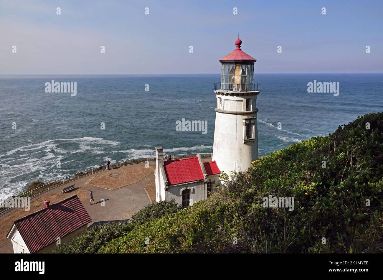 Un ritratto di Heceta Head Lighthouse, vicino a Firenze, Oregon, sulla costa dell'Oregon Pacifico. Foto Stock