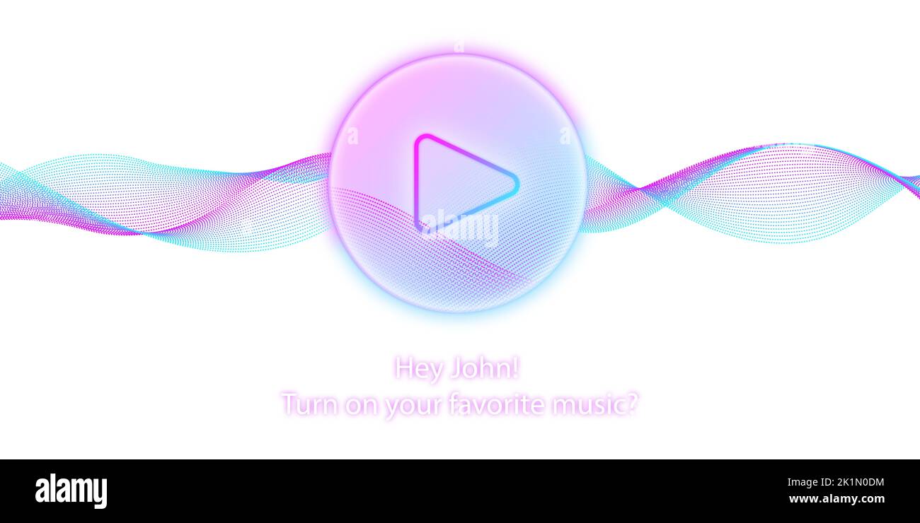 Assistente personale. Riconoscimento vocale. Concetto di intelligenza artificiale. Onda sonora con imitazione della voce o del suono. Simulazione del riconoscimento vocale. Foto Stock