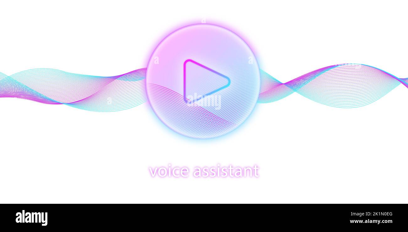 Assistente personale. Riconoscimento vocale. Concetto di intelligenza artificiale. Onda sonora con imitazione della voce o del suono. Simulazione del riconoscimento vocale. Foto Stock