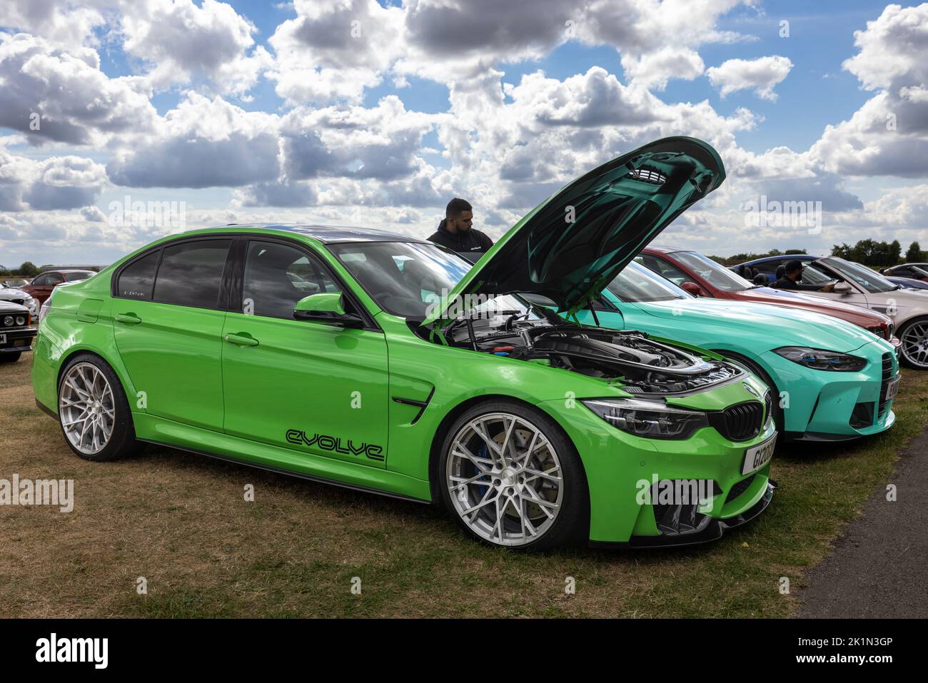 BMW M3, in mostra al Bicester Heritage Scramble festeggiando i 50 anni di BMW M. Foto Stock