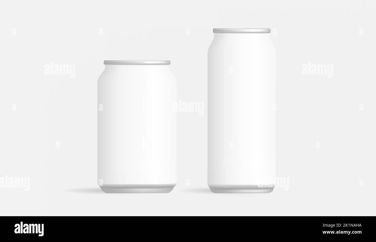 Birra opaca realistica lattina fredda Branding di prodotto imballaggio Mockup modello vetrina Illustrazione Vettoriale