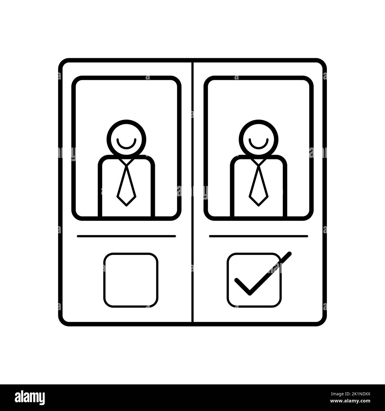 icona della casella delle elezioni per le nuove elezioni presidenziali Illustrazione Vettoriale