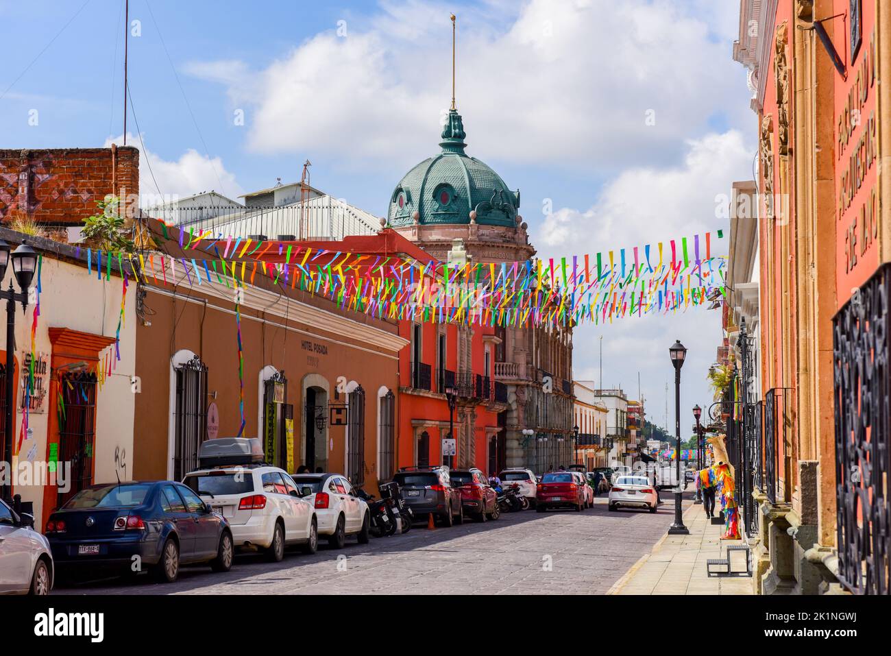 Calle 5 de Mayo, città di Oaxaca, Messico Foto Stock