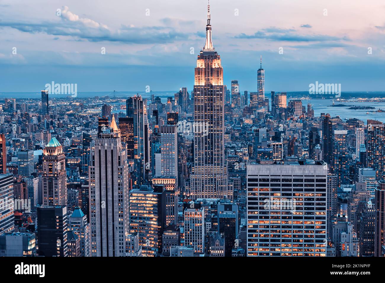 Lo skyline di New York City, Stati Uniti Foto Stock