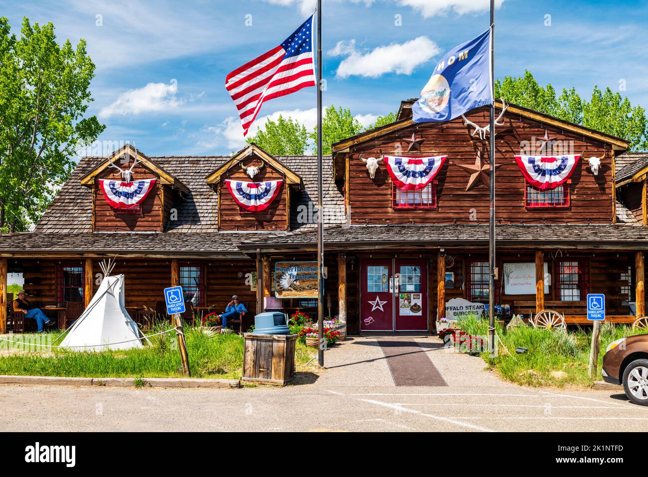 Custer Battlefield Trading Post & Cafe; Garryowen; Montana; USA Foto Stock