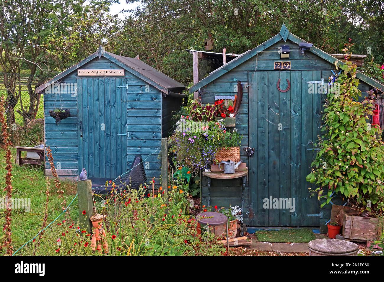Capannone 29,GAFA, azione Glossopdale per gli allotments, Gamesley Estate, Melandra Castle Road, Gamesley, High Peak, Inghilterra, REGNO UNITO, SK13 0BN Foto Stock