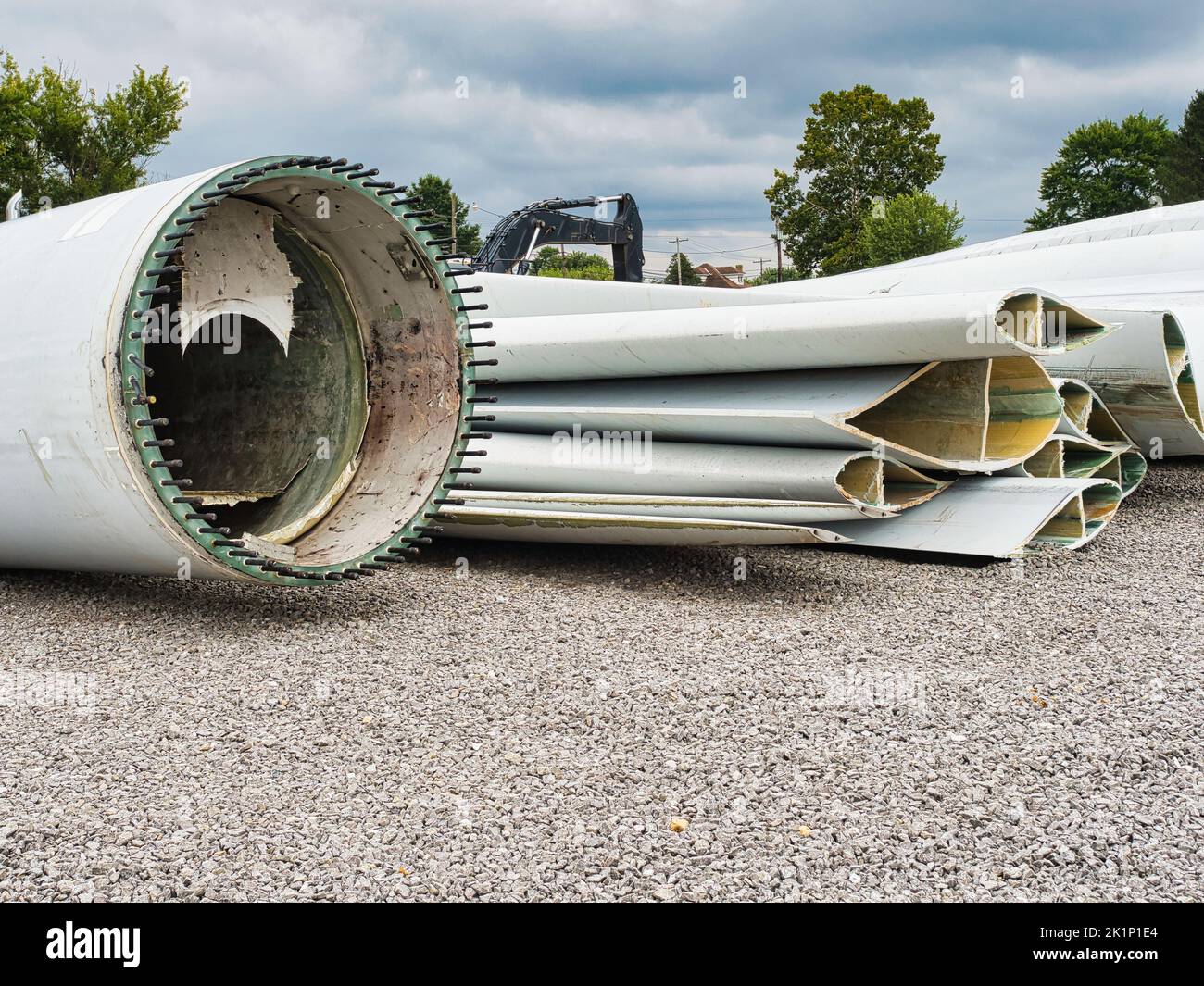 pale per turbine eoliche per il riciclaggio Foto Stock