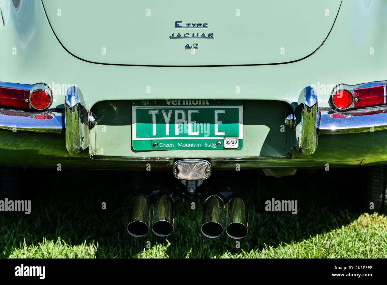 Auto sportiva Jaguar al salone di auto sportiva "British Invasion" di Stowe, Vermont, USA. Foto Stock