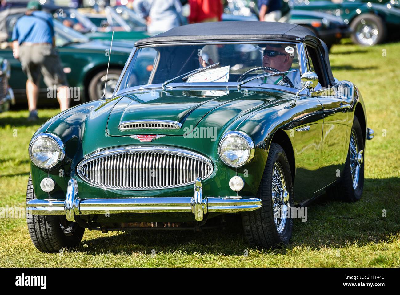 Austin Healey 3000 Mark III auto sportiva alla fiera di auto sportiva 'British Invasion' di Stowe, Vermont, USA. Foto Stock