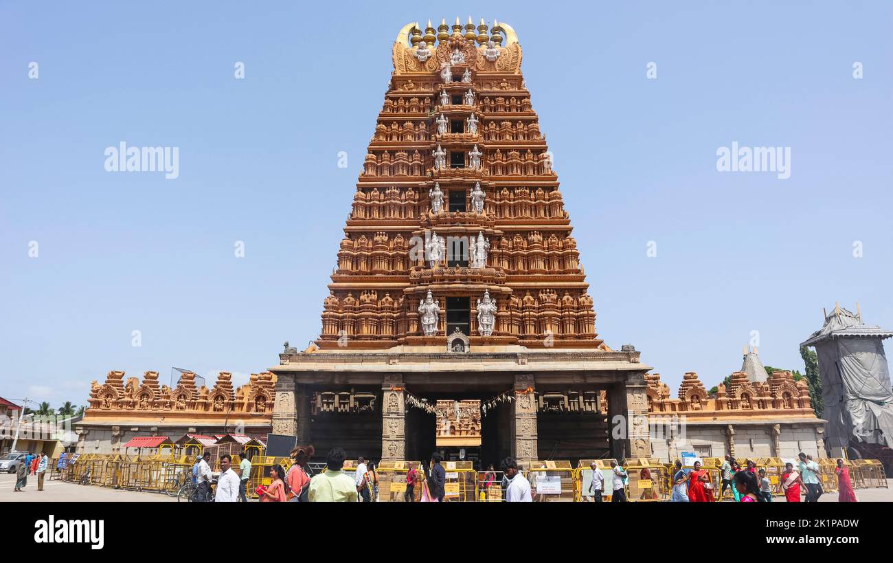 Vista posteriore del Tempio di Srikanteshwara, Nanjangud, Mysore, Karnataka, India. Foto Stock