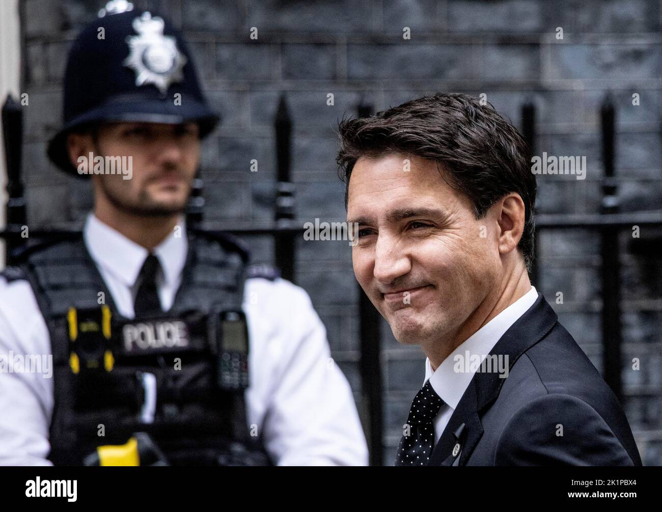 FOTO:JEFF GILBERT 18th Settembre 2022 Justin Trudeau, primo Ministro canadese, visita Downing Street, Londra Foto Stock