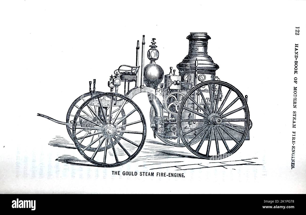 The Gould Steam Fire-Engine from the book ' Hand-book of modern Steam Fire-Engine : including the running, care and management of Steam Fire-Engine and Fire-Pumps ' by Roper, Stephen Pulication date 1889 Publisher Philadelphia, Pa. : E. Meeks Foto Stock