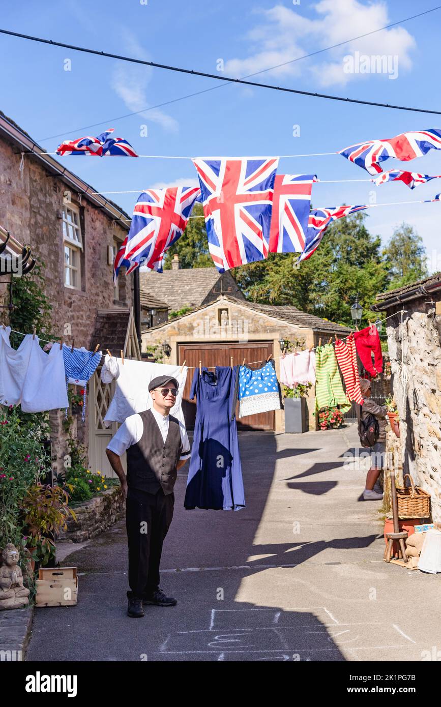 Grassington 1940 's week-end Foto Stock