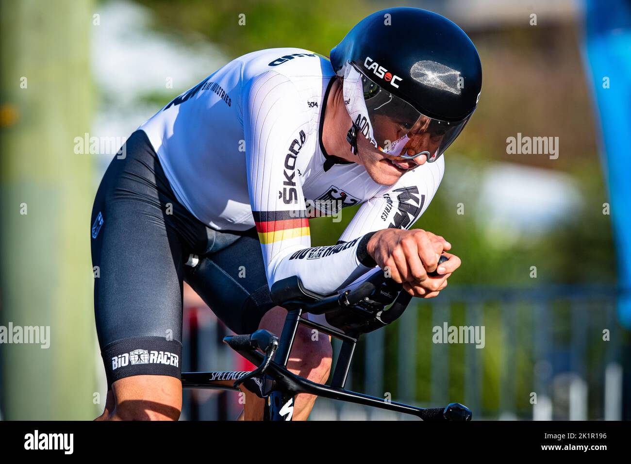 WOLLONGONG, AUSTRALIA - 20 SETTEMBRE: HERZOG Emil durante i Campionati del mondo su strada UCI 2022 Wollongong il 20 settembre 2022 a Wollongong, Australia (Foto di Arne MillOrange Pictures) Foto Stock