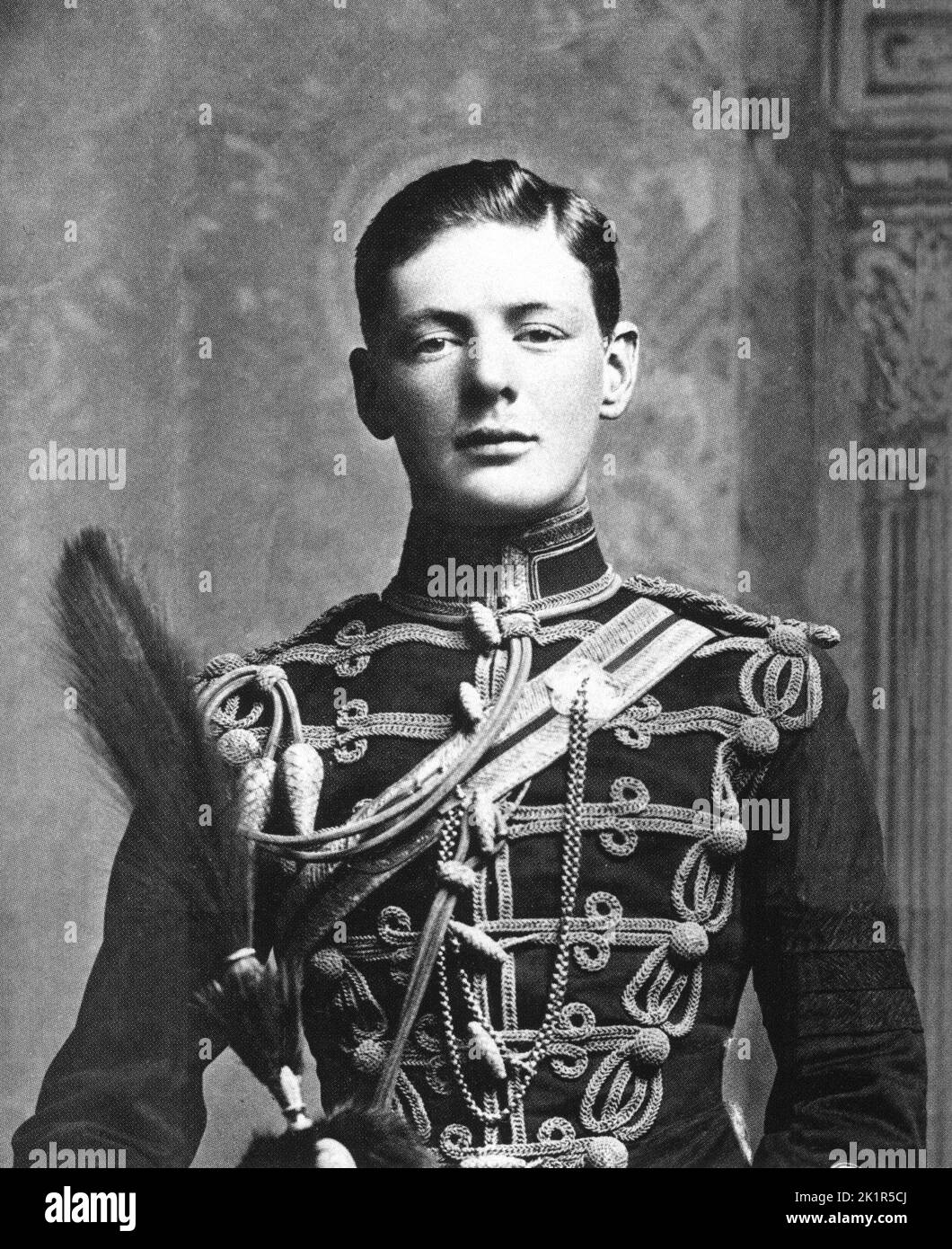 Winston Churchill ha 21 anni negli Hussars della regina. 1895 Foto Stock