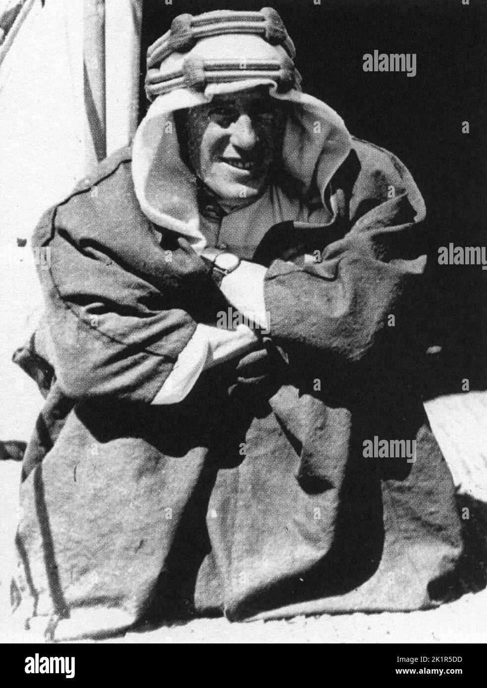 T.E Lawrence d'Arabia vestito da beduino Foto Stock