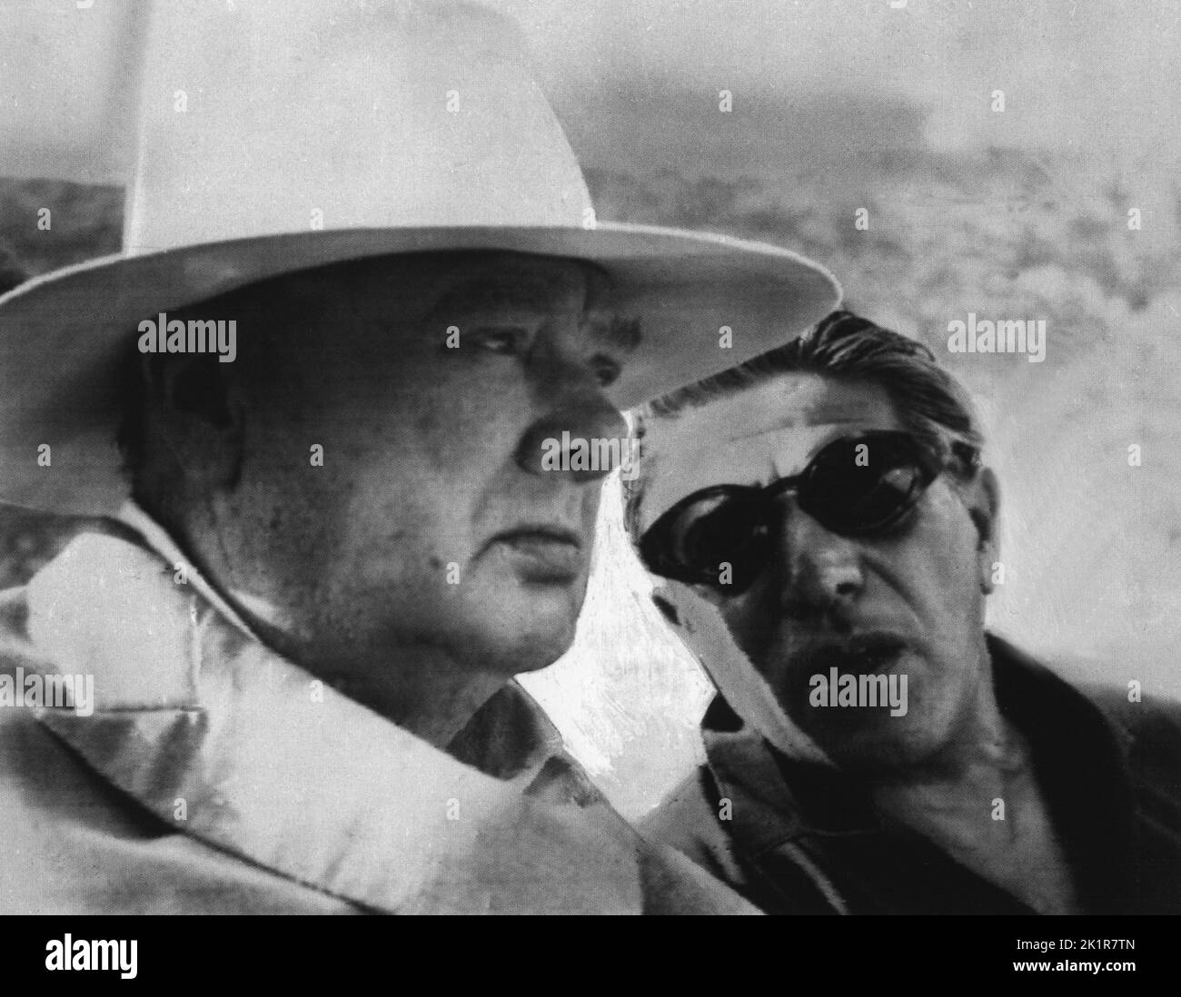 Winston Churchill con il tycoon greco di spedizione, Aristotele Onassis. Grecia, 1960 Foto Stock