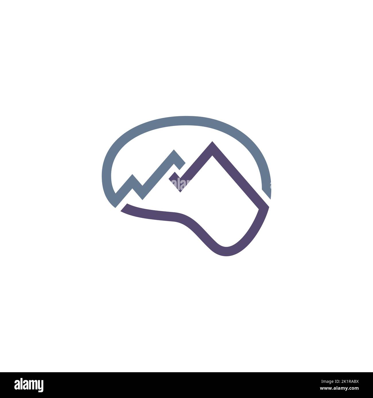 Simbolo di design del logo Simple Pulse Brain. Illustrazione vettoriale EPS.8 EPS.10 Illustrazione Vettoriale