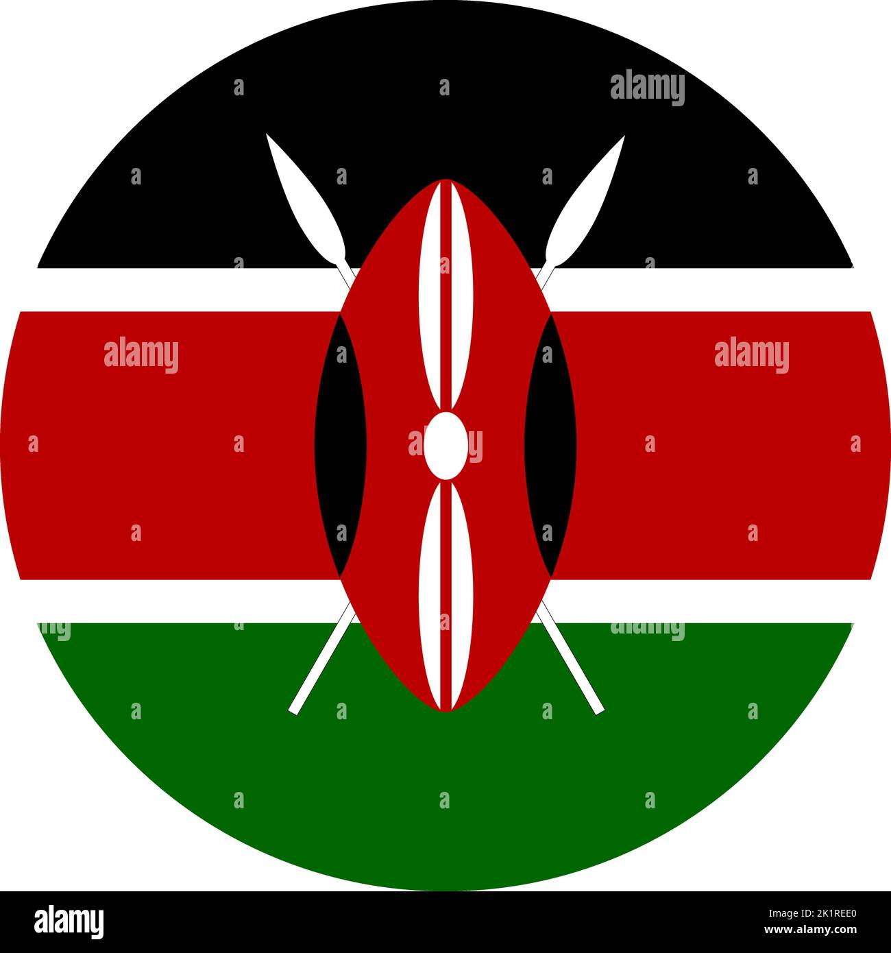 La bandiera nazionale del mondo, Kenya Illustrazione Vettoriale