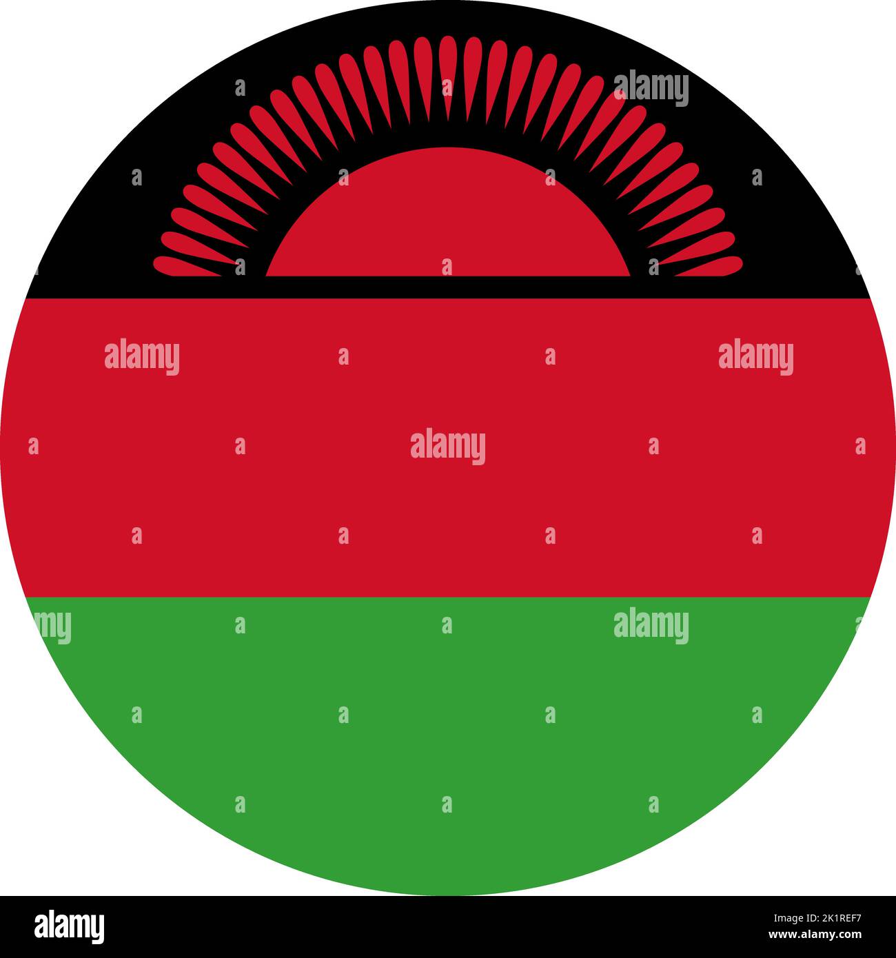 Bandiera nazionale del mondo, Malawi Illustrazione Vettoriale