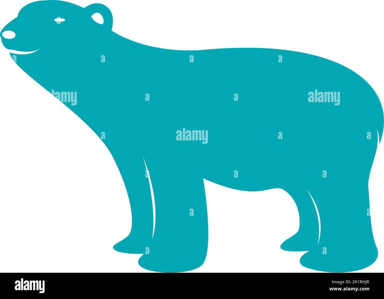 Immagine vettoriale di un orso su sfondo bianco. Illustrazione vettoriale a strati facilmente modificabile. Animali selvatici. Illustrazione Vettoriale