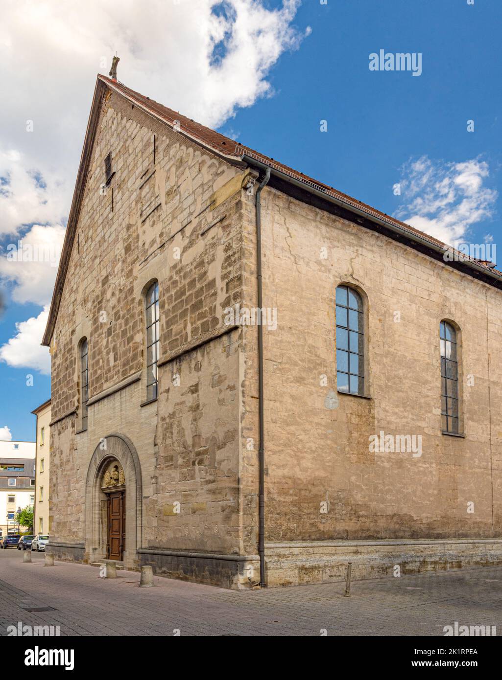 Vista esterna della chiesa luterana di Sant'Agostino, Schwaebisch Gmuend, Baden-Wuerttemberg, Germania, Europa Foto Stock