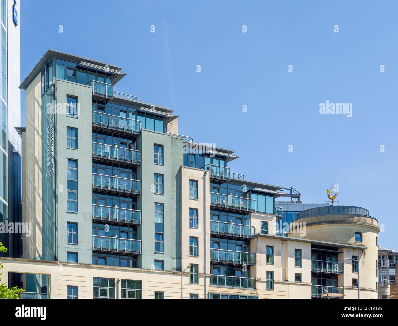 Un condominio contemporaneo a Broad Quay nel centro della città di Bristol, Inghilterra, Regno Unito Foto Stock