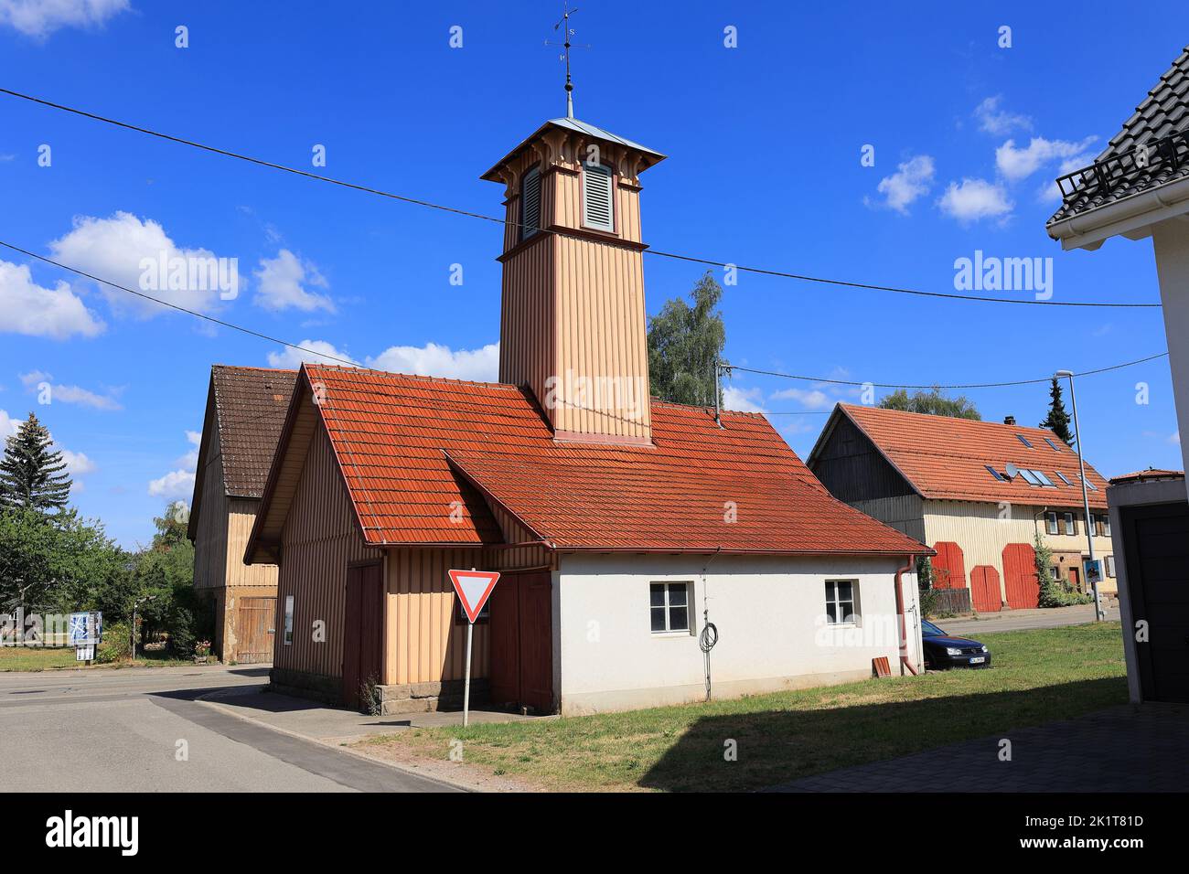 Vecchia stazione dei vigili del fuoco a Zwerenberg vicino Neuweiler nella Foresta Nera Foto Stock