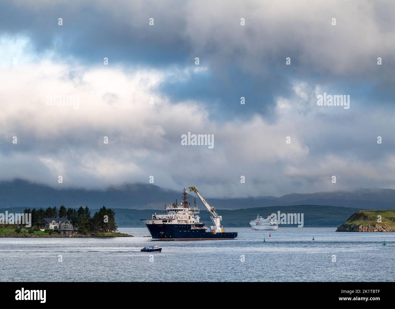 14 settembre 2022. Oban, Highlands and Islands, Scozia. Questa è vista intorno alla baia di Oban in una mattina di settembre. Foto Stock
