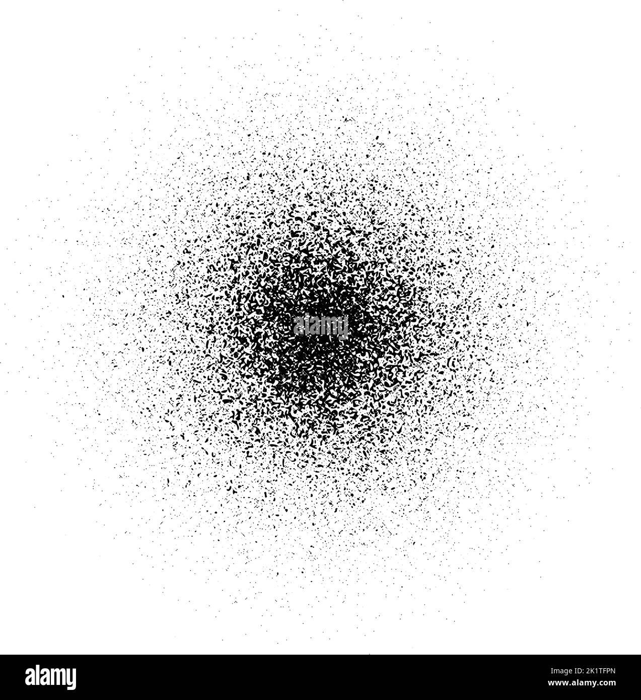 Struttura a grana circolare. Gradiente di rumore sbiadito radiale. Forma a grunge rotonda. Macchie e particelle sfondo strutturato. Sfondo con stampa punteggiata. Vettore Illustrazione Vettoriale