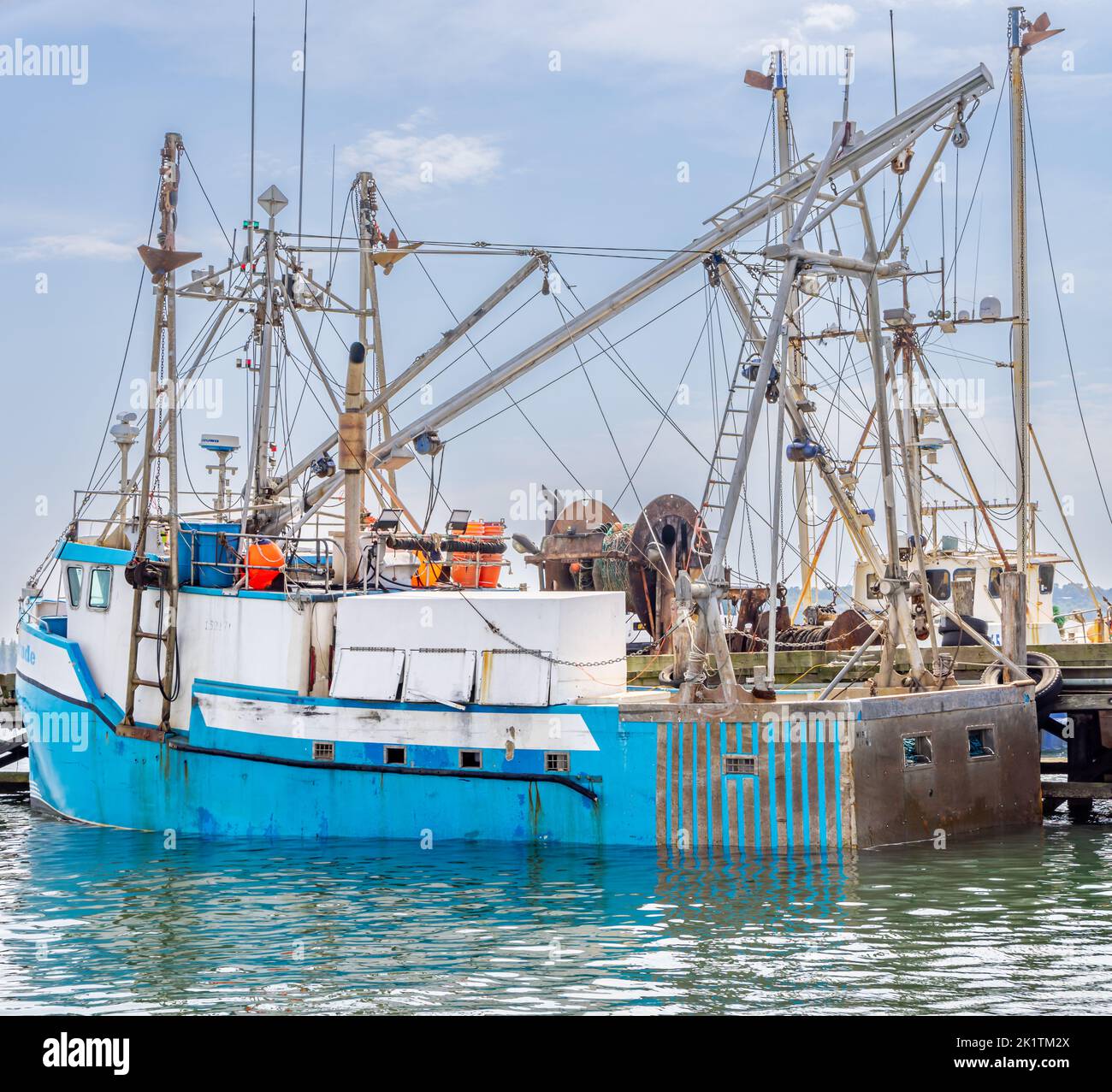 Nave da pesca commerciale, Fortitude in dock a Greenport Foto Stock