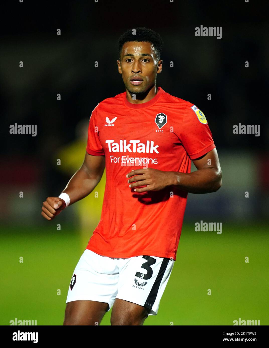 Il torneo Ibou di Salford City durante la partita di gruppo del Papa John's Trophy al Peninsula Stadium di Salford. Data immagine: Martedì 20 settembre 2022. Foto Stock