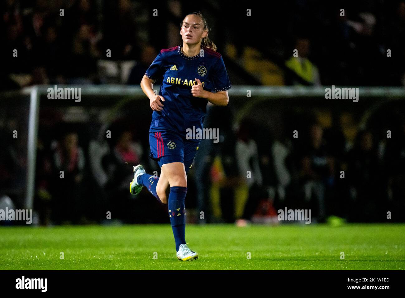 BOREHAMWOOD, INGHILTERRA - 20 SETTEMBRE: Romee Leuchter di Ajax durante la UEFA Women’s Champions League secondo turno di qualificazione prima tappa tra Arsenal e Ajax a Meadow Park il 20 settembre 2022 a Borehamwood, Inghilterra (Foto di Rene Nijhuis/Orange Pictures) Foto Stock