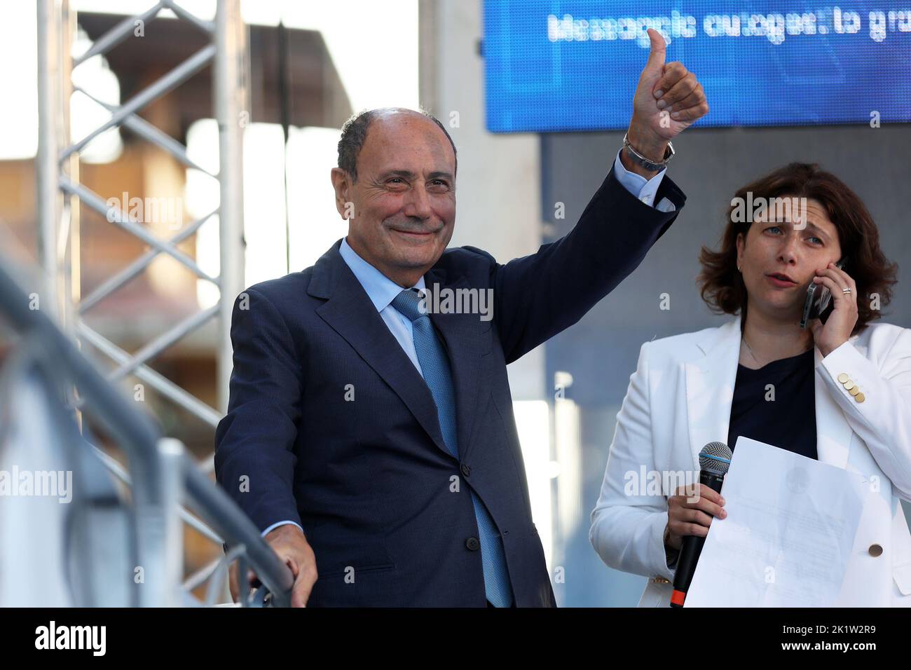 Palermo, Italia. 20th Set, 2022. Palermo nella foto Renato Schifani e Carolina Varchi vice sindaco di Palermo Credit: Independent Photo Agency/Alamy Live News Foto Stock