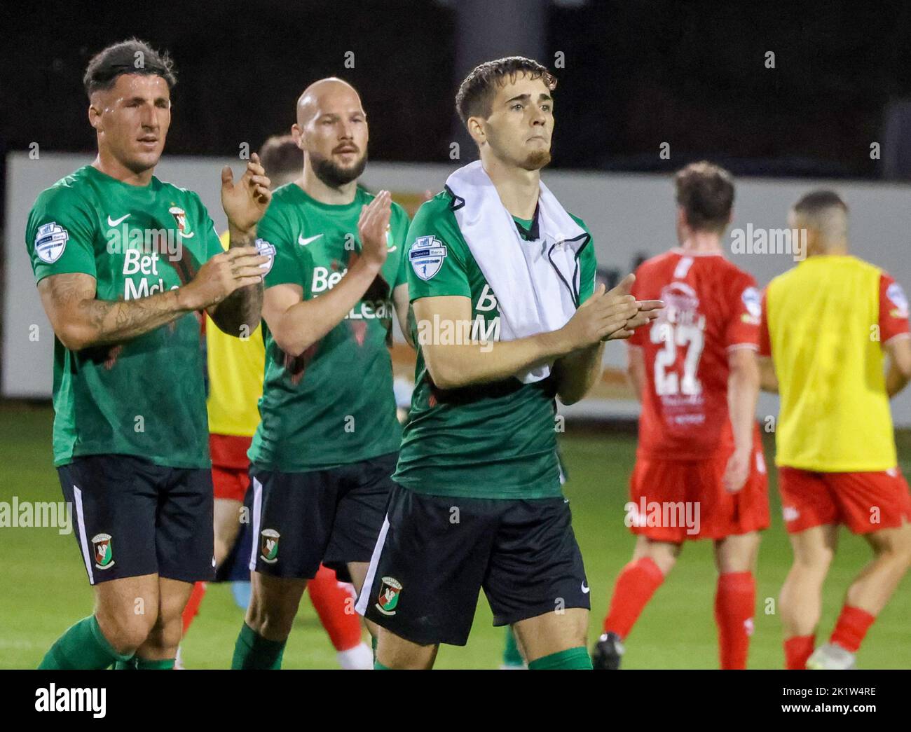 Shamrock Park, Portadown, County Armagh, Irlanda del Nord, Regno Unito. 26 ago 2022. Danske Bank Premiership – Portadown / Glentoran. Calciatore della Irish League, giocatore di Glentoran Jay Donnelly (9) in azione durante il gioco della Danske Bank Irish League. Foto Stock