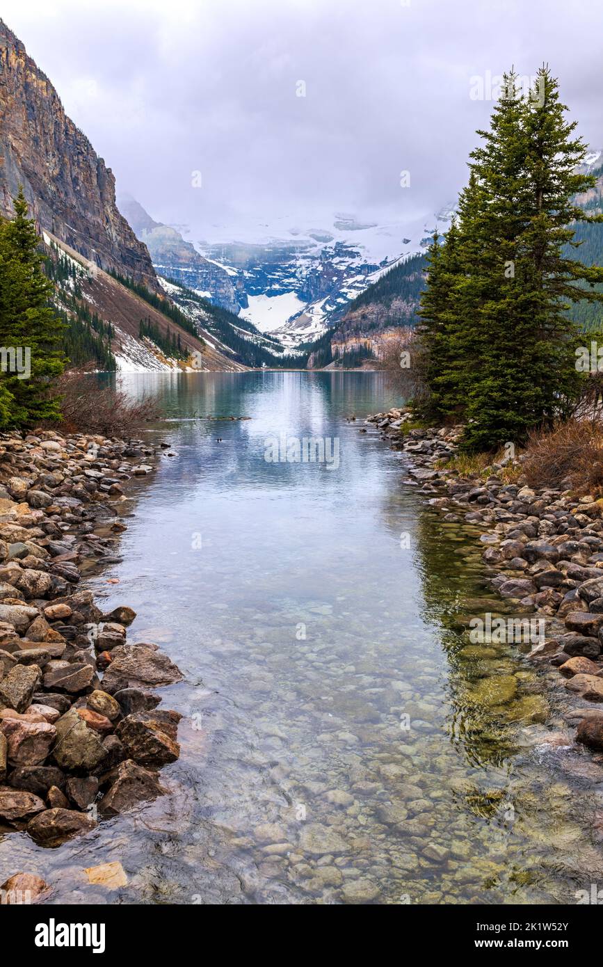 Lago Louise; Banff National Park; Alberta; Canada Foto Stock