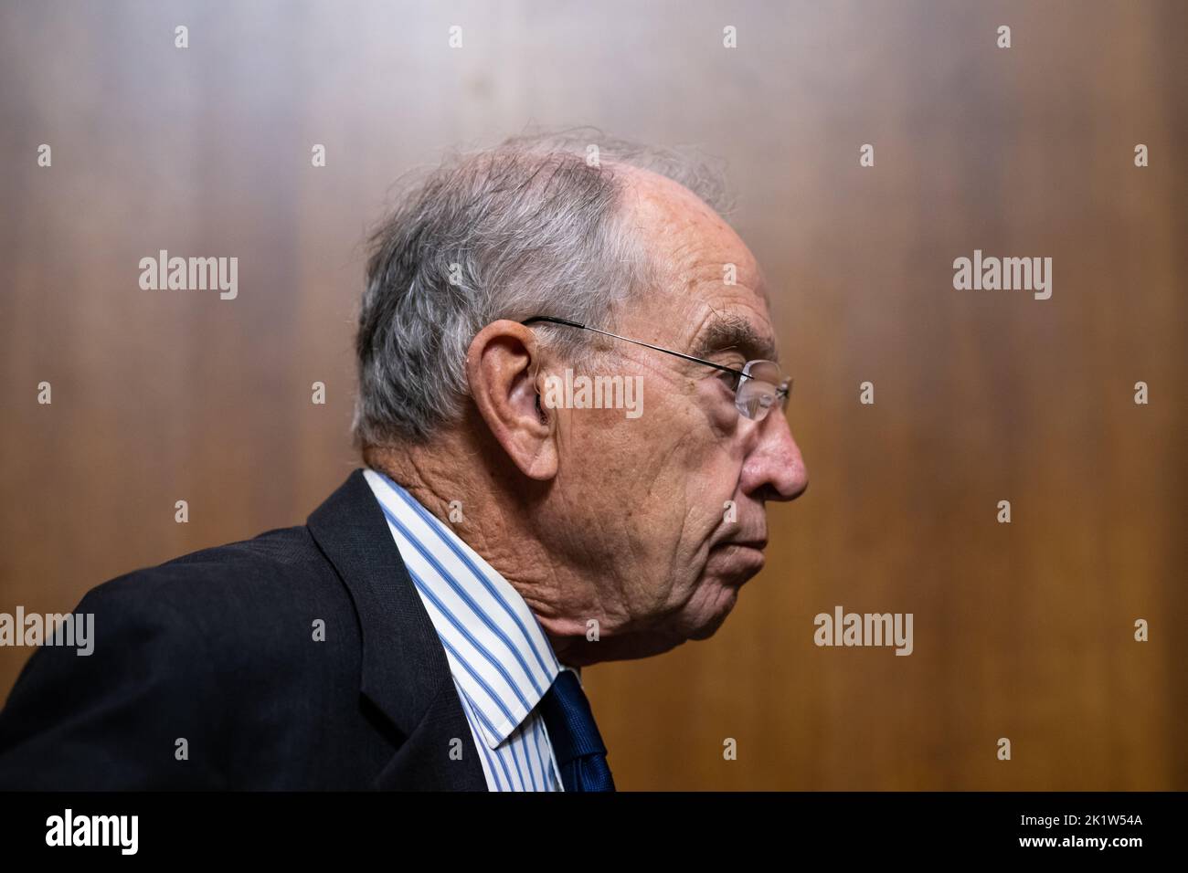 Washington, Stati Uniti. 20th Set, 2022. Il Senatore Chuck Grassley (R-IA), membro della Commissione Ranking, arriva per un'audizione della sottocommissione giudicatrice del Senato sulle leggi antitrust e l'applicazione, al Campidoglio degli Stati Uniti, a Washington, DC, martedì 20 settembre, 2022. (Graeme Sloan/Sipa USA) Credit: Sipa USA/Alamy Live News Foto Stock