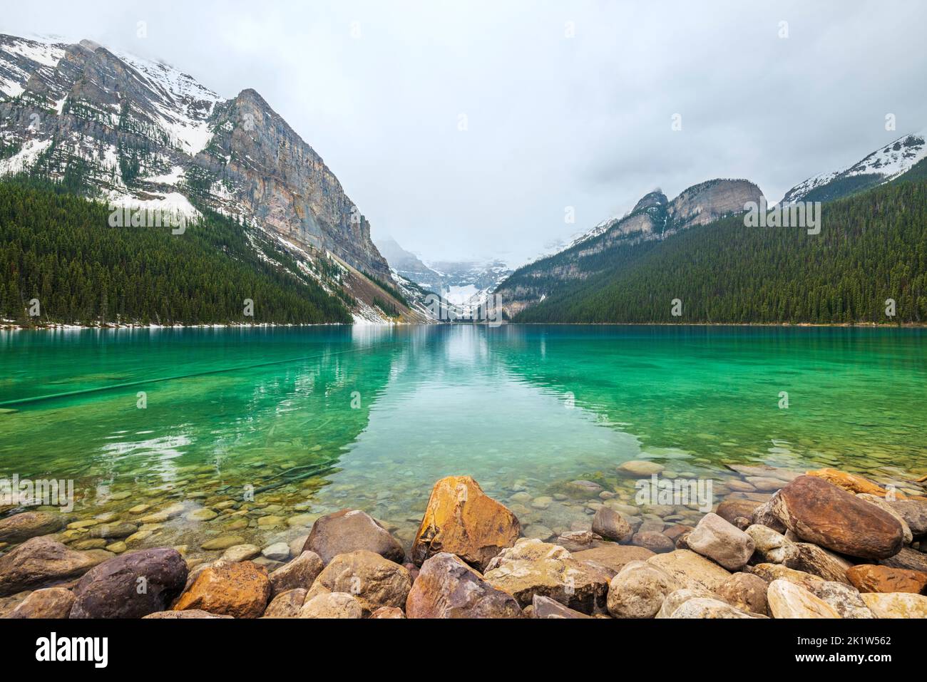Lago Louise; Banff National Park; Alberta; Canada Foto Stock