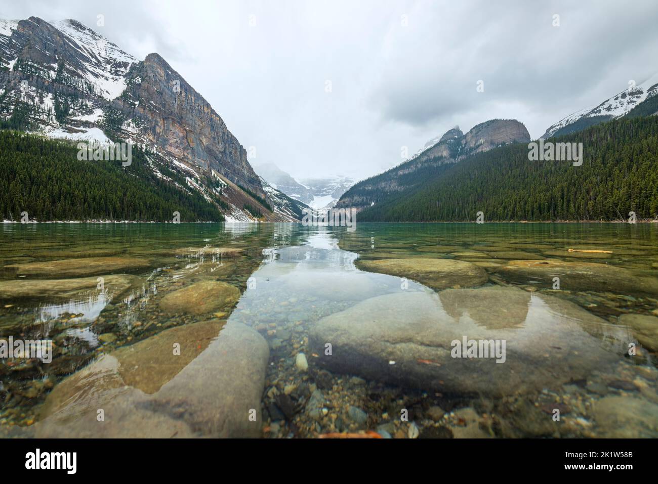 Lago Louise; Banff National Park; Alberta; Canada Foto Stock